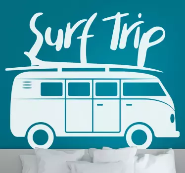Sticker surf trip avec van - TenStickers