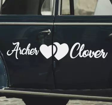 Autocollant de vinyle de voiture de mariage - TenStickers
