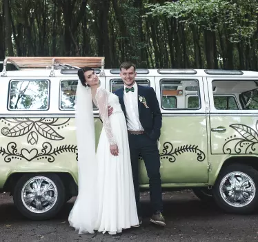 Autocollant en sticker de mariage de mariage floral - TenStickers
