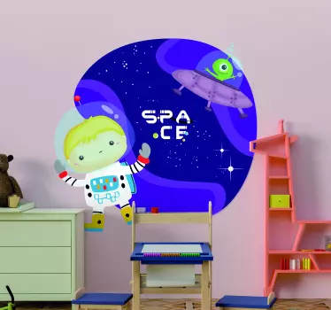 Sticker enfant aventure spatiale mignonne - TenStickers
