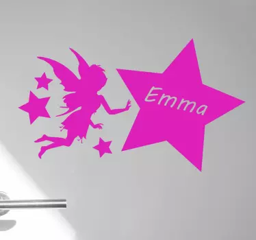 Sticker enfant fée magique avec étoile - TenStickers