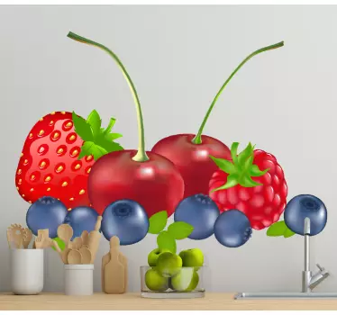 Sticker mural cuisine fruits colorés - TenStickers