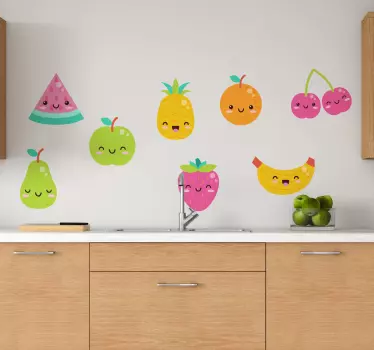 Autocollant Fruit Pack de 8 fruits mignons - TenStickers
