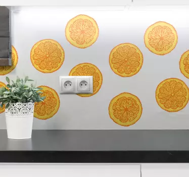 Autocollants Fruit en Pack motifs orange style dessin à la main - TenStickers