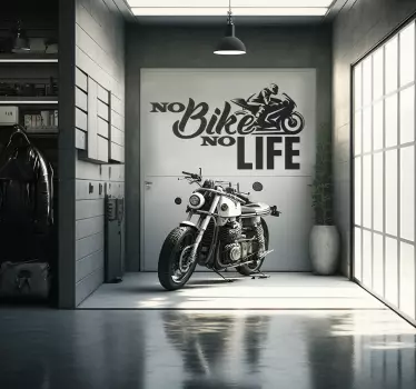 Sticker garage pas de moto pas de vie - TenStickers