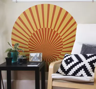 Autocollant Geometrique Soleil des années 70 - TenStickers