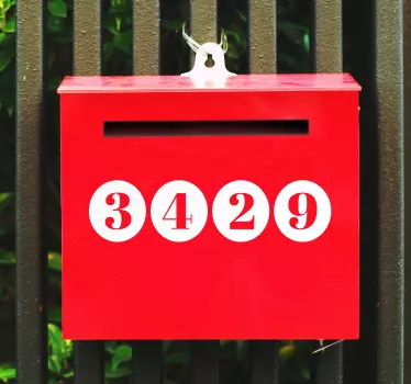 Autocollant Maison Boîte aux lettres chiffres et points - TenStickers