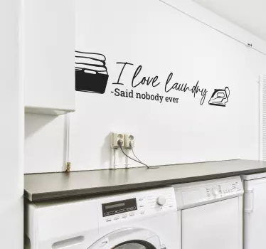 Autocollant Maison J'aime la lessive - TenStickers