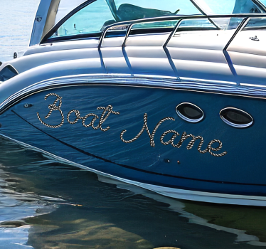 Sticker marin nom de bateau style corde - TenStickers