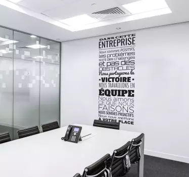 Sticker mural motivation Dans cette entreprise - TenStickers