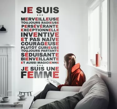 Sticker motivation Je suis une femme - TenStickers