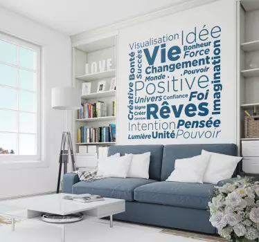 Autocollant muraux Salon motivation notions positives - TenStickers