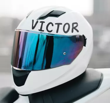 Autocollant moto personnalisable nom du casque - TenStickers