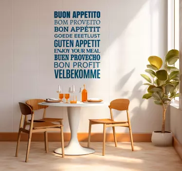 Sticker mural bon appétit différentes langues - TenStickers