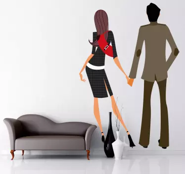 Autocollant mural couple chic - TenStickers