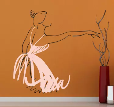 Autocollant mural croquis ballerine - TenStickers
