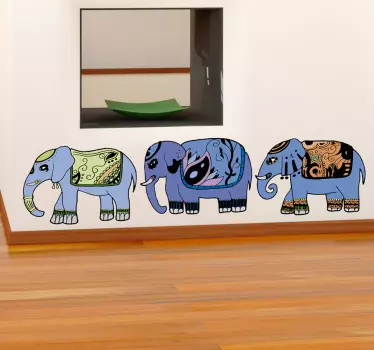 Autocollant mural file d'éléphants - TenStickers