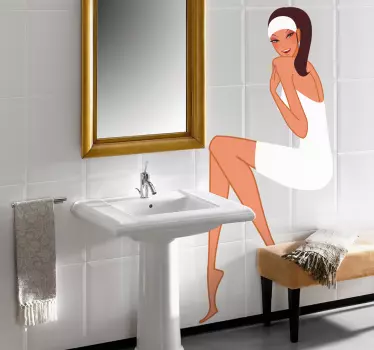 Autocollant mural fille en serviette - TenStickers