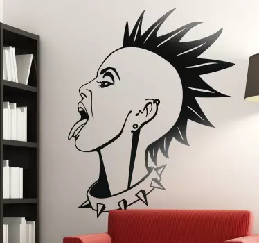 Autocollant mural fille punk - TenStickers