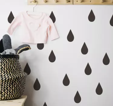 Autocollant mural géométrique gouttes de pluie - TenStickers
