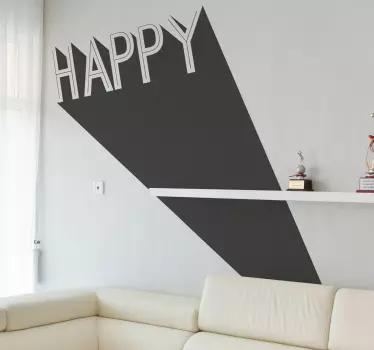 Autocollant mural happy 3D - TenStickers