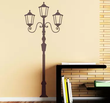 Autocollant mural lampadaire retro - TenStickers