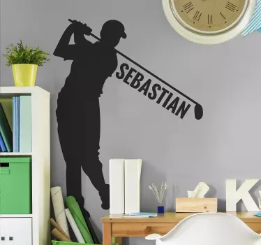 Autocollant mural maison de joueur de golf - TenStickers