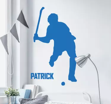 Autocollant mural personnalisable pour joueur de hockey masculin - TenStickers