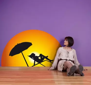 Autocollant mural plage et bronzage - TenStickers