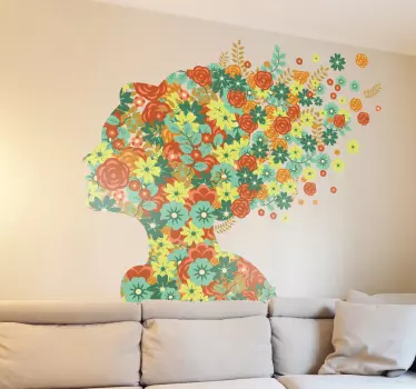 Autocollant mural profil floral - TenStickers