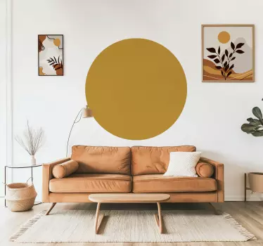 Sticker mural salon cercle couleur ocre - TenStickers