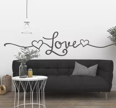 Autocollant mural style ligne amour - TenStickers