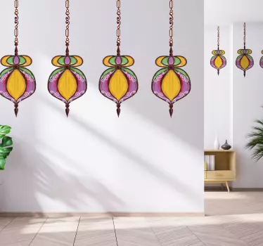 Autocollant Oriental Lampes colorées - TenStickers