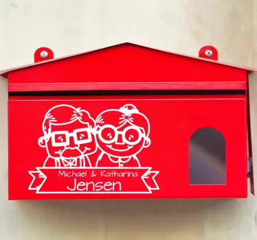 Sticker Personnalisé Boîte aux lettres homme et femme âgés - TenStickers