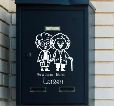 Autocollant Personnalisé Boîte aux lettres deux femmes âgées - TenStickers