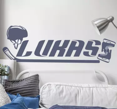 Autocollant personnalisé de hockey sur glace personnel - TenStickers