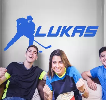 Autocollant personnalisé joueur de hockey - TenStickers