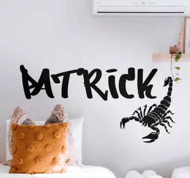 Autocollant Scorpion monocolore avec prénom en graffiti - TenStickers