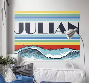 Autocollant Personnalisé Vagues rétro - TenStickers