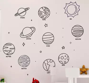 Autocollant planètes de l'espace du système solaire - TenStickers