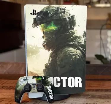 Autocollant playstation militaire avec nom - TenStickers