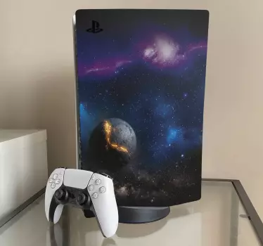 Sticker PS5 décoratif motif cosmos - TenStickers