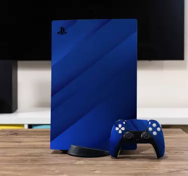 Autocollant PS5 Fond bleu avec des lignes - TenStickers