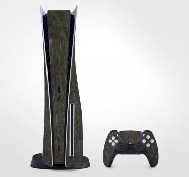 Autocollant PS5 Peau de bois d'ébène - TenStickers