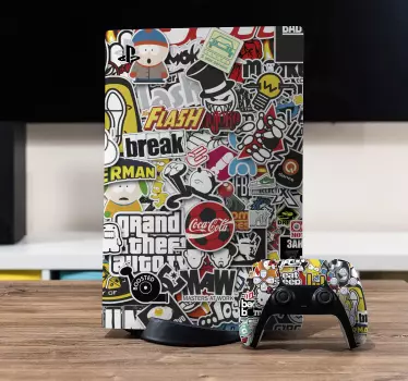 Autocollant PS5 "sticker bomb" - TenStickers