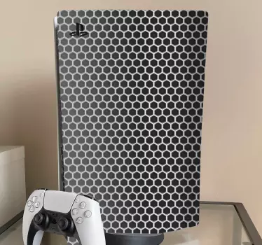 Autocollant PS5 Surface métallique blanche et grise - TenStickers