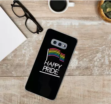Sticker samsung étiquettes colorées Happy pride - TenStickers
