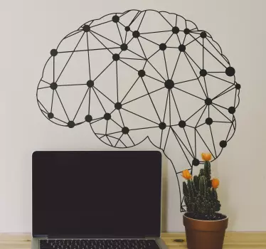 Autocollant Science Cerveau géométrique - TenStickers