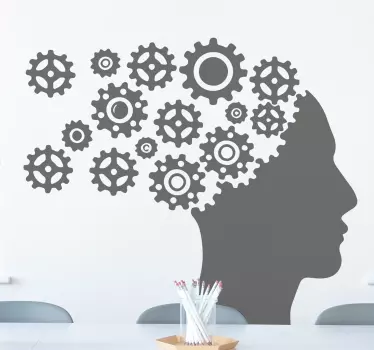 Autocollant science concept de cerveau engrenages - TenStickers