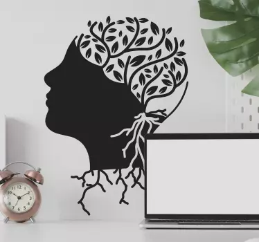 Autocollant science silhouette de cerveau organique - TenStickers